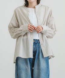 オーガニックローンスタンドカラービッグシャツ