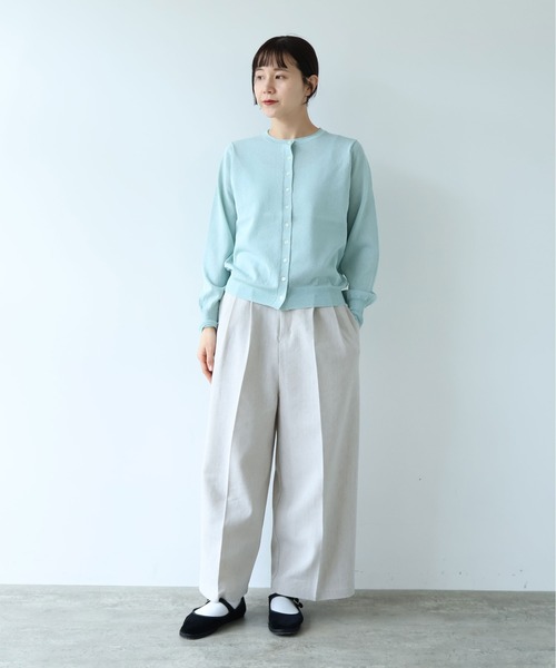 yuni(ユニ )の「12G和紙/Polyester カーディガン(ニット/セーター・レディース・ブラック/ピンク/ホワイト/ブルー・FREE)」の5枚目の写真