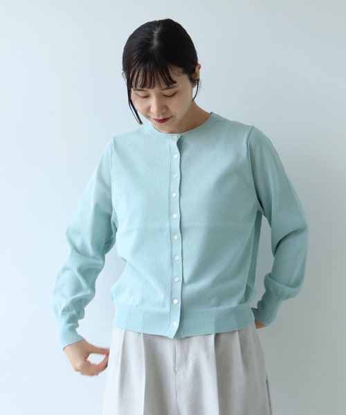 yuni(ユニ )の「12G和紙/Polyester カーディガン(ニット/セーター・レディース・ブラック/ピンク/ホワイト/ブルー・FREE)」の9枚目の写真