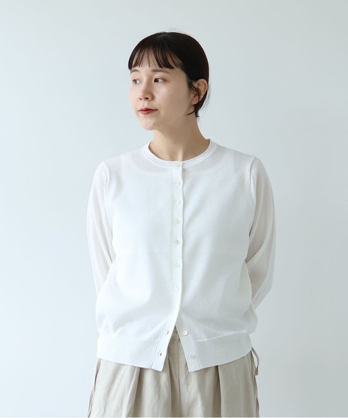 yuni(ユニ )の「12G和紙/Polyester カーディガン(ニット/セーター・レディース・ブラック/ピンク/ホワイト/ブルー・FREE)」の18枚目の写真