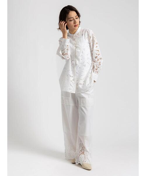 Te chichi(テチチ)の「【Atelier ChouChou】スカラップヘムコットンイージーパンツ(その他パンツ・レディース・オフホワイト・F)」の2枚目の写真