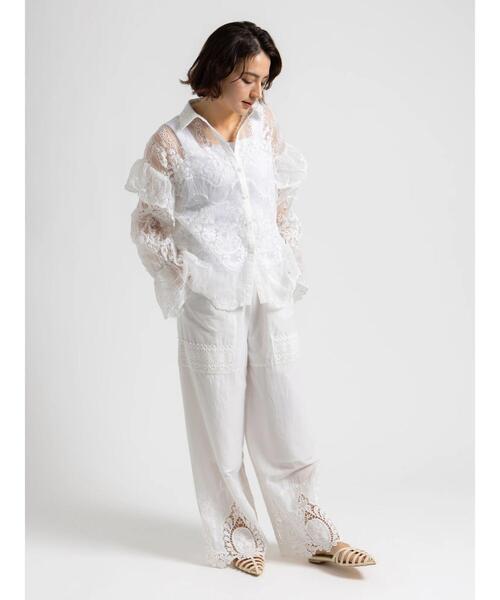 Te chichi(テチチ)の「【Atelier ChouChou】スカラップヘムコットンイージーパンツ(その他パンツ・レディース・オフホワイト・F)」の9枚目の写真