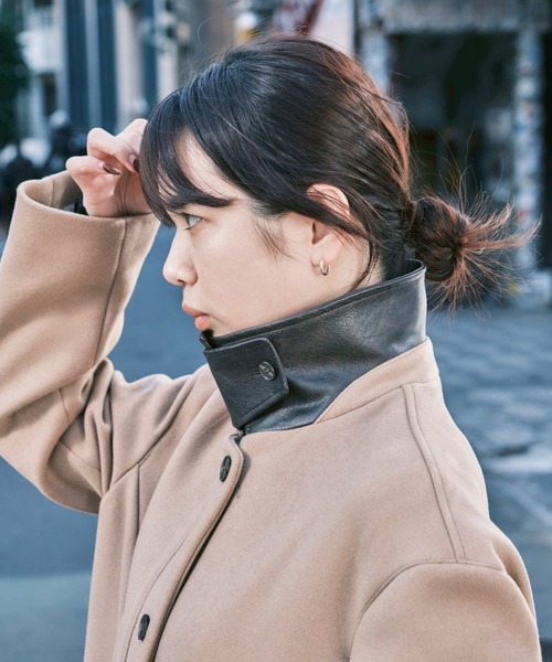 CONZ(コンズ)の「SHORT ZIP UP COAT(その他アウター・レディース・ブラック/ベージュ・1/2)」の22枚目の写真