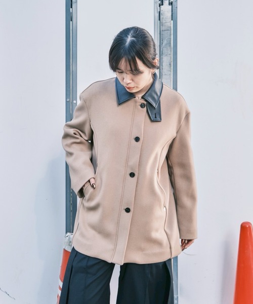 CONZ(コンズ)の「SHORT ZIP UP COAT(その他アウター・レディース・ブラック/ベージュ・1/2)」の20枚目の写真