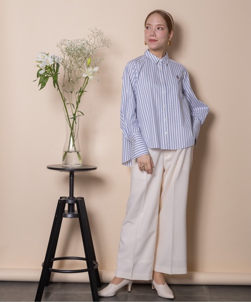 RESPEC(リスペック)の「刺繍モチーフ ストライプシャツ(シャツ/ブラウス・レディース・ホワイト×ネイビー/ネイビー×ホワイト/ブルー系その他・MEDIUM)」の21枚目の写真