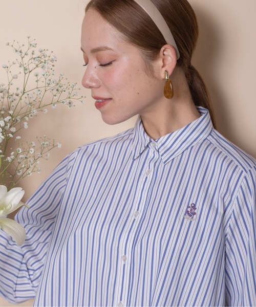 RESPEC(リスペック)の「刺繍モチーフ ストライプシャツ(シャツ/ブラウス・レディース・ホワイト×ネイビー/ネイビー×ホワイト/ブルー系その他・MEDIUM)」の16枚目の写真
