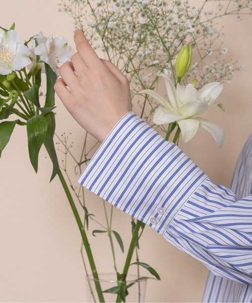 RESPEC(リスペック)の「刺繍モチーフ ストライプシャツ(シャツ/ブラウス・レディース・ホワイト×ネイビー/ネイビー×ホワイト/ブルー系その他・MEDIUM)」の18枚目の写真