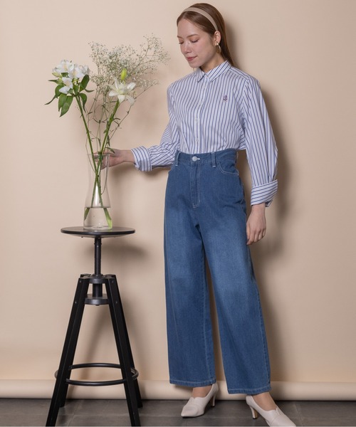 RESPEC(リスペック)の「刺繍モチーフ ストライプシャツ(シャツ/ブラウス・レディース・ホワイト×ネイビー/ネイビー×ホワイト/ブルー系その他・MEDIUM)」の13枚目の写真