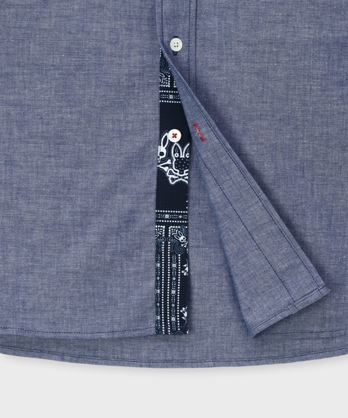 Psycho Bunny（サイコバニー）の「オリジナルバンダナ柄 ボタンダウンシャツ（シャツ/ブラウス・メンズ・ブラック/ネイビー・LARGE/MEDIUM/X-LARGE）」の19枚目の写真