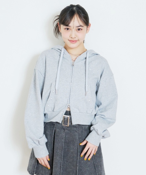 値下げ中♡新品☆LUCA 限定カラー 星パッチ パーカー☆ セール】【ふわカル/セット可】ダンボールZIPパーカ（パーカー