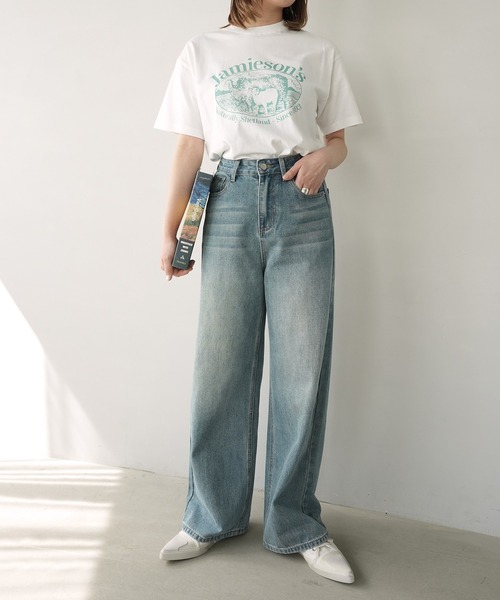 c.u.l(シーユーエル)の「アニマル ひつじ プリント Tシャツ カットソー culw899(Tシャツ/カットソー・レディース・ダークグレー/ホワイト・M/L)」の6枚目の写真