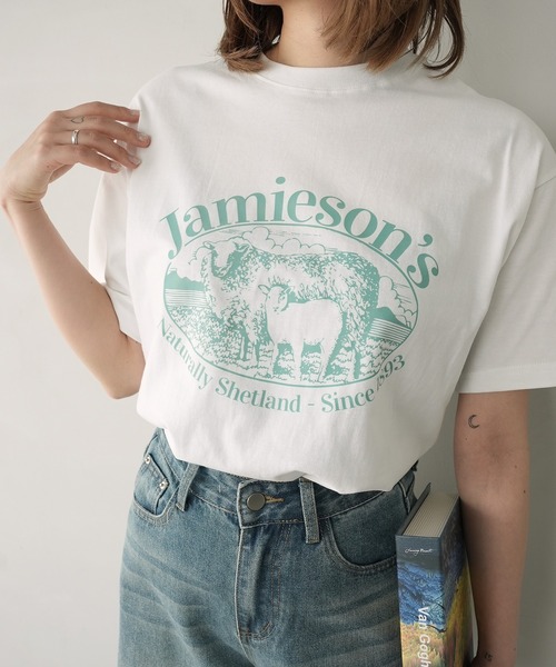 c.u.l(シーユーエル)の「アニマル ひつじ プリント Tシャツ カットソー culw899(Tシャツ/カットソー・レディース・ダークグレー/ホワイト・M/L)」の7枚目の写真