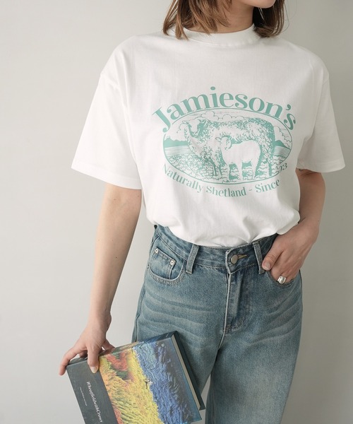 c.u.l(シーユーエル)の「アニマル ひつじ プリント Tシャツ カットソー culw899(Tシャツ/カットソー・レディース・ダークグレー/ホワイト・M/L)」の10枚目の写真