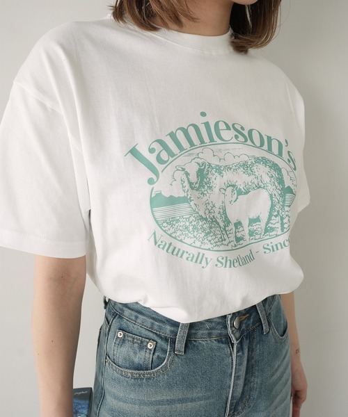 c.u.l(シーユーエル)の「アニマル ひつじ プリント Tシャツ カットソー culw899(Tシャツ/カットソー・レディース・ダークグレー/ホワイト・M/L)」の14枚目の写真