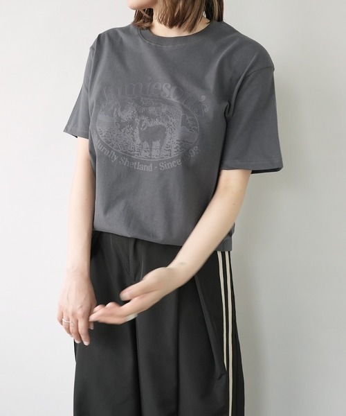 c.u.l(シーユーエル)の「アニマル ひつじ プリント Tシャツ カットソー culw899(Tシャツ/カットソー・レディース・ダークグレー/ホワイト・M/L)」の19枚目の写真