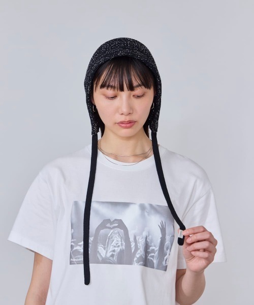 OVERRIDE（オーバーライド）の「OVERRIDE  KNIT LACE BONNET BEANIE SGP / オーバーライド（ニットキャップ/ビーニー・レディース・ブラック/ブルー/ホワイト・57~59cm）」の3枚目の写真