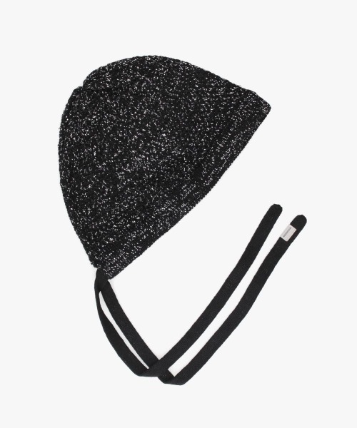 OVERRIDE（オーバーライド）の「OVERRIDE  KNIT LACE BONNET BEANIE SGP / オーバーライド（ニットキャップ/ビーニー・レディース・ブラック/ブルー/ホワイト・57~59cm）」の8枚目の写真