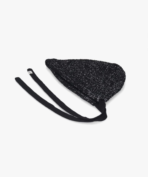 OVERRIDE（オーバーライド）の「OVERRIDE  KNIT LACE BONNET BEANIE SGP / オーバーライド（ニットキャップ/ビーニー・レディース・ブラック/ブルー/ホワイト・57~59cm）」の9枚目の写真