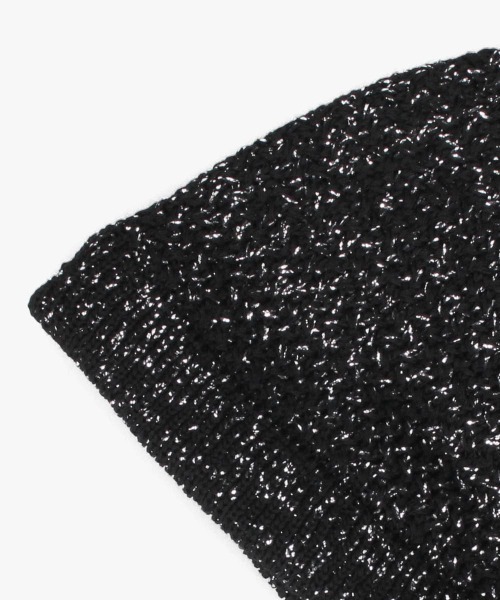 OVERRIDE（オーバーライド）の「OVERRIDE  KNIT LACE BONNET BEANIE SGP / オーバーライド（ニットキャップ/ビーニー・レディース・ブラック/ブルー/ホワイト・57~59cm）」の10枚目の写真