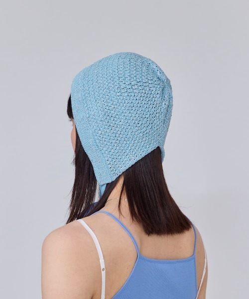 OVERRIDE（オーバーライド）の「OVERRIDE  KNIT LACE BONNET BEANIE SGP / オーバーライド（ニットキャップ/ビーニー・レディース・ブラック/ブルー/ホワイト・57~59cm）」の14枚目の写真