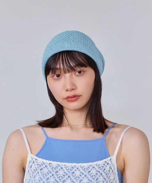 OVERRIDE（オーバーライド）の「OVERRIDE  KNIT LACE BONNET BEANIE SGP / オーバーライド（ニットキャップ/ビーニー・レディース・ブラック/ブルー/ホワイト・57~59cm）」の16枚目の写真
