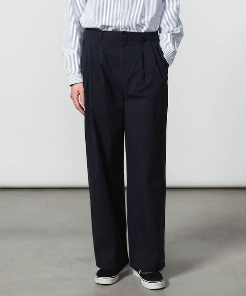 DANTON（ダントン）の「DANTON | コットンナイロンツイル 2タックワイドイージーパンツ MEN（その他パンツ・メンズ・チャコール/ネイビー・42/44/40）」の2枚目の写真