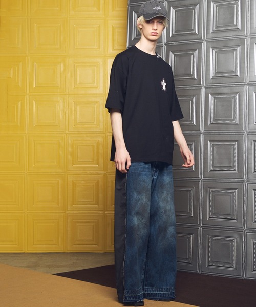 MAISON SPECIAL（メゾンスペシャル）の「《UNISEX》Denim Docking Prime-Wide Baggy Pants/ドッキングデニムプライムワイドバギーパンツ【MAISON SPECIAL/メゾンスペシャル】■セットアップ対応■（デニムパンツ・メンズ・ブラック/ネイビー・2/1/0）」の8枚目の写真