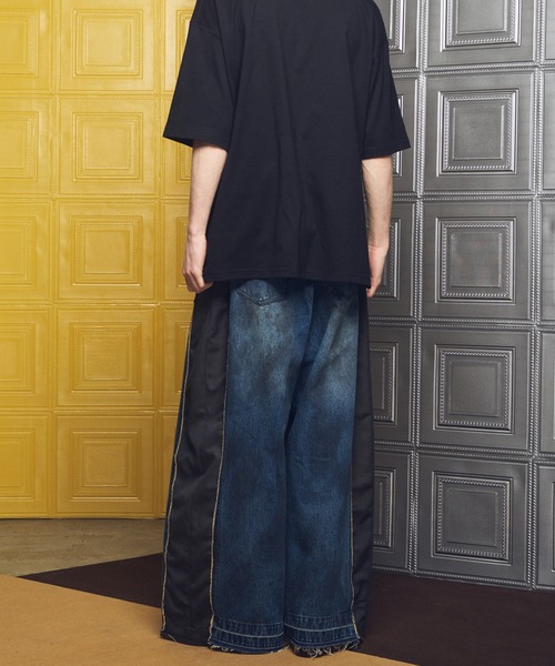 MAISON SPECIAL（メゾンスペシャル）の「《UNISEX》Denim Docking Prime-Wide Baggy Pants/ドッキングデニムプライムワイドバギーパンツ【MAISON SPECIAL/メゾンスペシャル】■セットアップ対応■（デニムパンツ・メンズ・ブラック/ネイビー・2/1/0）」の14枚目の写真