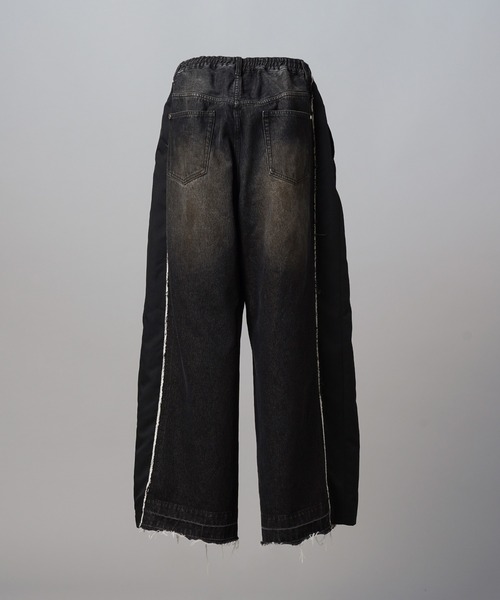 MAISON SPECIAL（メゾンスペシャル）の「《UNISEX》Denim Docking Prime-Wide Baggy Pants/ドッキングデニムプライムワイドバギーパンツ【MAISON SPECIAL/メゾンスペシャル】■セットアップ対応■（デニムパンツ・メンズ・ブラック/ネイビー・2/1/0）」の18枚目の写真