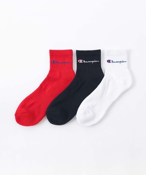Champion（チャンピオン）の「【3足セット】Champion レディース メンズ スクリプトロゴ 消臭糸使用 足底パイル アーチサポート ショート丈 ソックス  92897503（ソックス/靴下・メンズ・その他3/その他2/ブラック・S/L/M）」の3枚目の写真