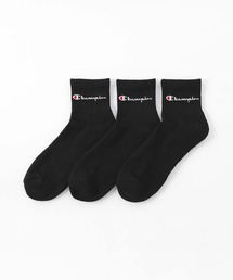 Champion | 【3足セット】Champion レディース メンズ スクリプトロゴ 消臭糸使用 足底パイル アーチサポート ショート丈 ソックス  92897503(ソックス/靴下)