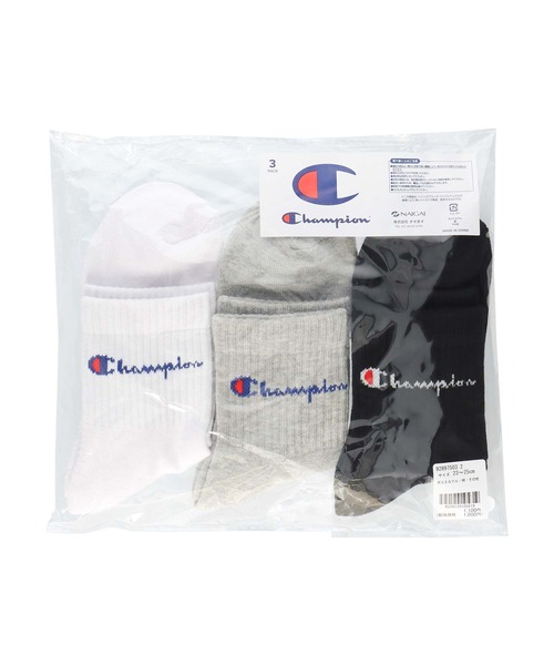 Champion（チャンピオン）の「【3足セット】Champion レディース メンズ スクリプトロゴ 消臭糸使用 足底パイル アーチサポート ショート丈 ソックス  92897503（ソックス/靴下・メンズ・その他3/その他2/ブラック・S/L/M）」の11枚目の写真