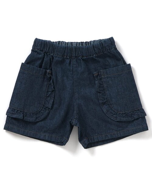 Boribon（ボリボン）の「フリルポケットショートパンツ（デニムパンツ・キッズ・ネイビー/ストライプ・80/90/100/110/120）」の9枚目の写真