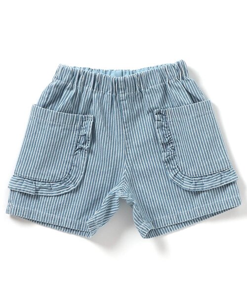 Boribon（ボリボン）の「フリルポケットショートパンツ（デニムパンツ・キッズ・ネイビー/ストライプ・80/90/100/110/120）」の10枚目の写真