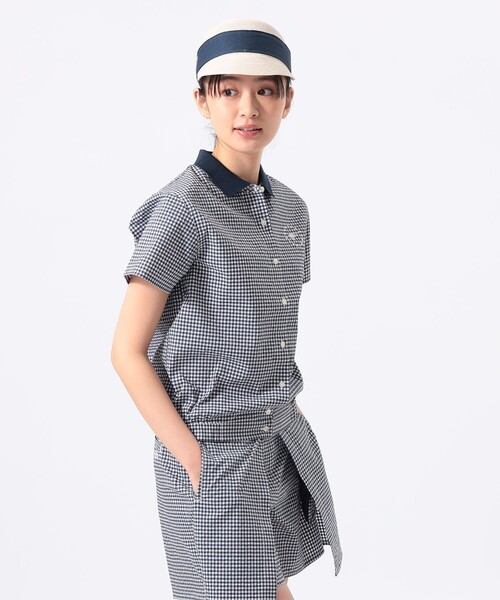 BEAMS GOLF(ビームスゴルフ)の「ORANGE LABEL / クールマックス(R) サッカー ストレッチ シャツ(吸水速乾)(シャツ/ブラウス・レディース・グレー/グリーン/その他1・LARGE/MEDIUM/SMALL)」の8枚目の写真