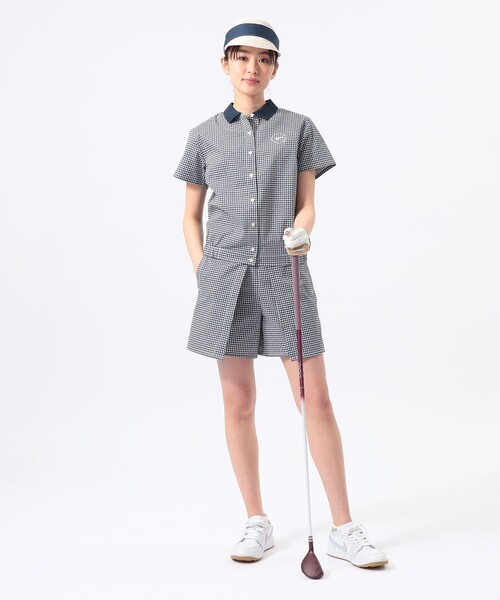BEAMS GOLF(ビームスゴルフ)の「ORANGE LABEL / クールマックス(R) サッカー ストレッチ シャツ(吸水速乾)(シャツ/ブラウス・レディース・グレー/グリーン/その他1・LARGE/MEDIUM/SMALL)」の9枚目の写真