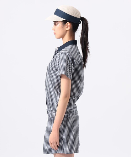 BEAMS GOLF(ビームスゴルフ)の「ORANGE LABEL / クールマックス(R) サッカー ストレッチ シャツ(吸水速乾)(シャツ/ブラウス・レディース・グレー/グリーン/その他1・LARGE/MEDIUM/SMALL)」の10枚目の写真