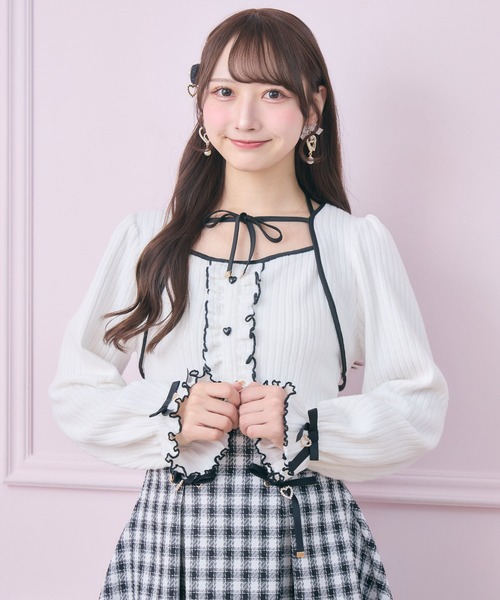 ROJITA（ロジータ）の「配色リボンカットアンサンブル（Tシャツ/カットソー・レディース・ピンクベージュ/ホワイト/グレー・FREE）」の12枚目の写真