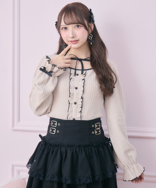 ROJITA（ロジータ）の「配色リボンカットアンサンブル（Tシャツ/カットソー・レディース・ピンクベージュ/ホワイト/グレー・FREE）」の11枚目の写真