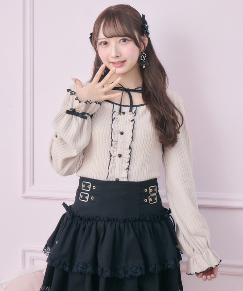 ROJITA（ロジータ）の「配色リボンカットアンサンブル（Tシャツ/カットソー・レディース・ピンクベージュ/ホワイト/グレー・FREE）」の9枚目の写真