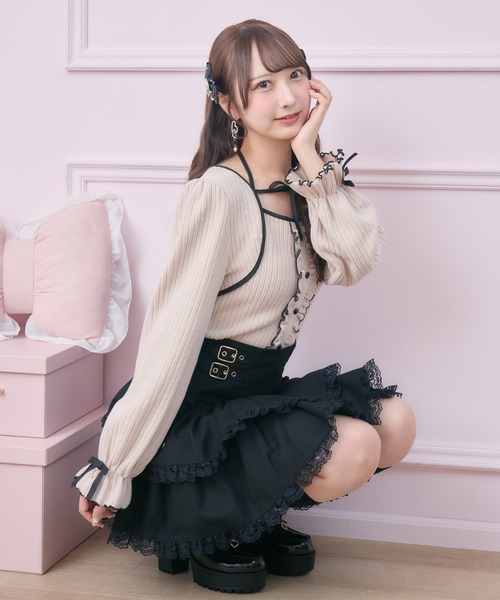 ROJITA（ロジータ）の「配色リボンカットアンサンブル（Tシャツ/カットソー・レディース・ピンクベージュ/ホワイト/グレー・FREE）」の19枚目の写真