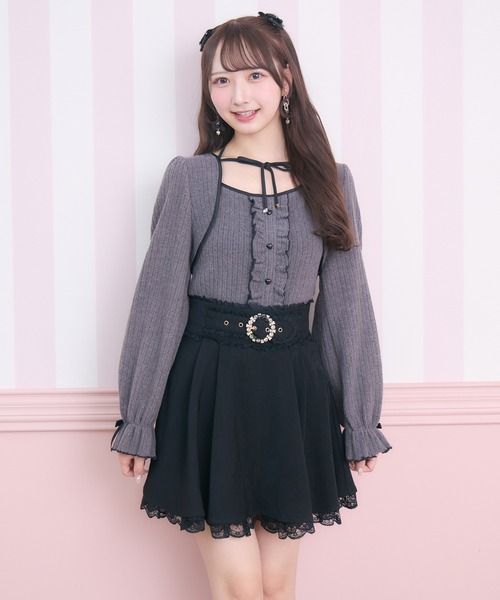 ROJITA（ロジータ）の「配色リボンカットアンサンブル（Tシャツ/カットソー・レディース・ピンクベージュ/ホワイト/グレー・FREE）」の15枚目の写真