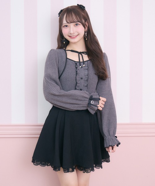 ROJITA（ロジータ）の「配色リボンカットアンサンブル（Tシャツ/カットソー・レディース・ピンクベージュ/ホワイト/グレー・FREE）」の16枚目の写真