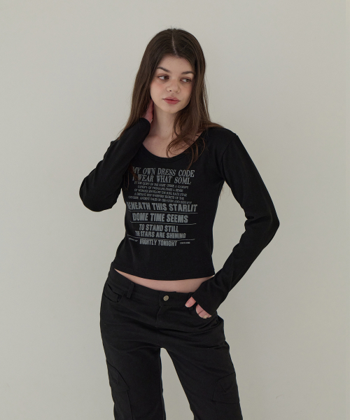 5OML(オーオーエムエル)の「マイオウンドレス ロングスリーブ(ブラック)(Tシャツ/カットソー・レディース・ブラック・FREE)」の2枚目の写真