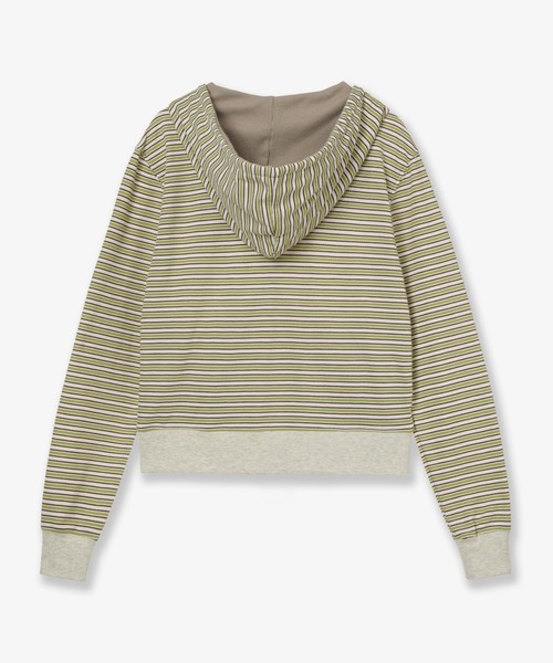 aeae(エーイーエーイー)の「STRIPE HOODIE ZIP-UP(パーカー・レディース・グリーン/グレー・FREE)」の7枚目の写真