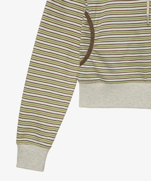 aeae(エーイーエーイー)の「STRIPE HOODIE ZIP-UP(パーカー・レディース・グリーン/グレー・FREE)」の9枚目の写真
