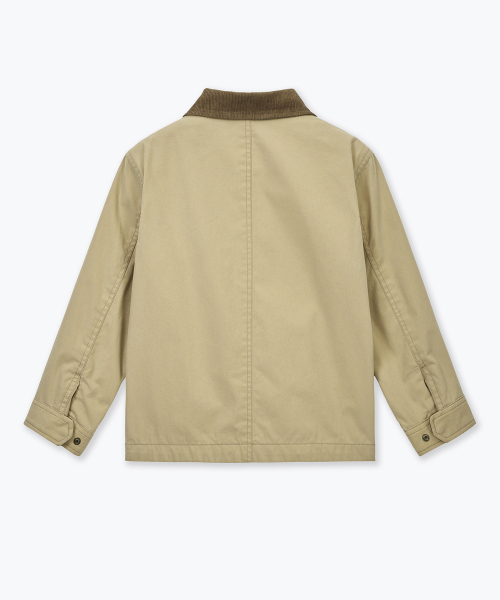 MUSINSA STANDARD KIDS（ムシンサスタンダードキッズ）の「ワックスドCNハンティングジャケット[ベージュ]（ブルゾン・レディース・その他・110/120/130/140/150/160）」の4枚目の写真