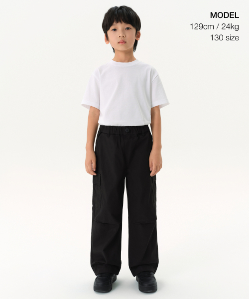 MUSINSA STANDARD KIDS（ムシンサスタンダードキッズ）の「コットンバンディングパラシュートカーゴパンツ[ブラック]（その他パンツ・レディース・その他・100/110/120/130/140/150/160）」の11枚目の写真