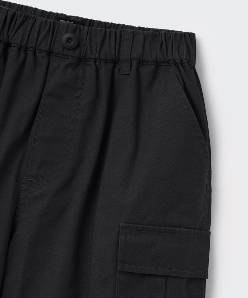 MUSINSA STANDARD KIDS（ムシンサスタンダードキッズ）の「コットンバンディングパラシュートカーゴパンツ[ブラック]（その他パンツ・レディース・その他・100/110/120/130/140/150/160）」の7枚目の写真