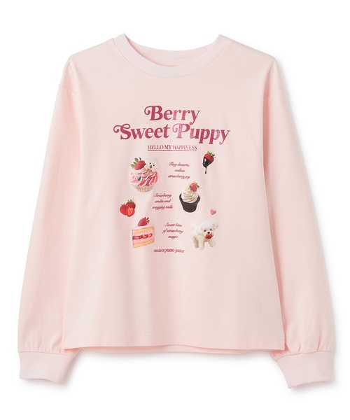 mezzo piano Junior（メゾピアノジュニア）の「ストロベリーモチーフ長袖Tシャツ（Tシャツ/カットソー・キッズ・オフホワイト/ブラック/ライトピンク・L:160cm/M:150cm/S:140cm）」の3枚目の写真